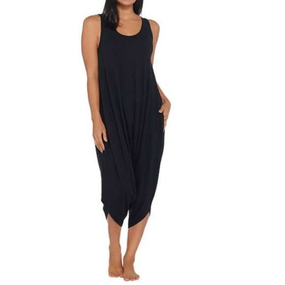 AnyBody Pants - AnyBody Cozy Knit Romper Black 6110